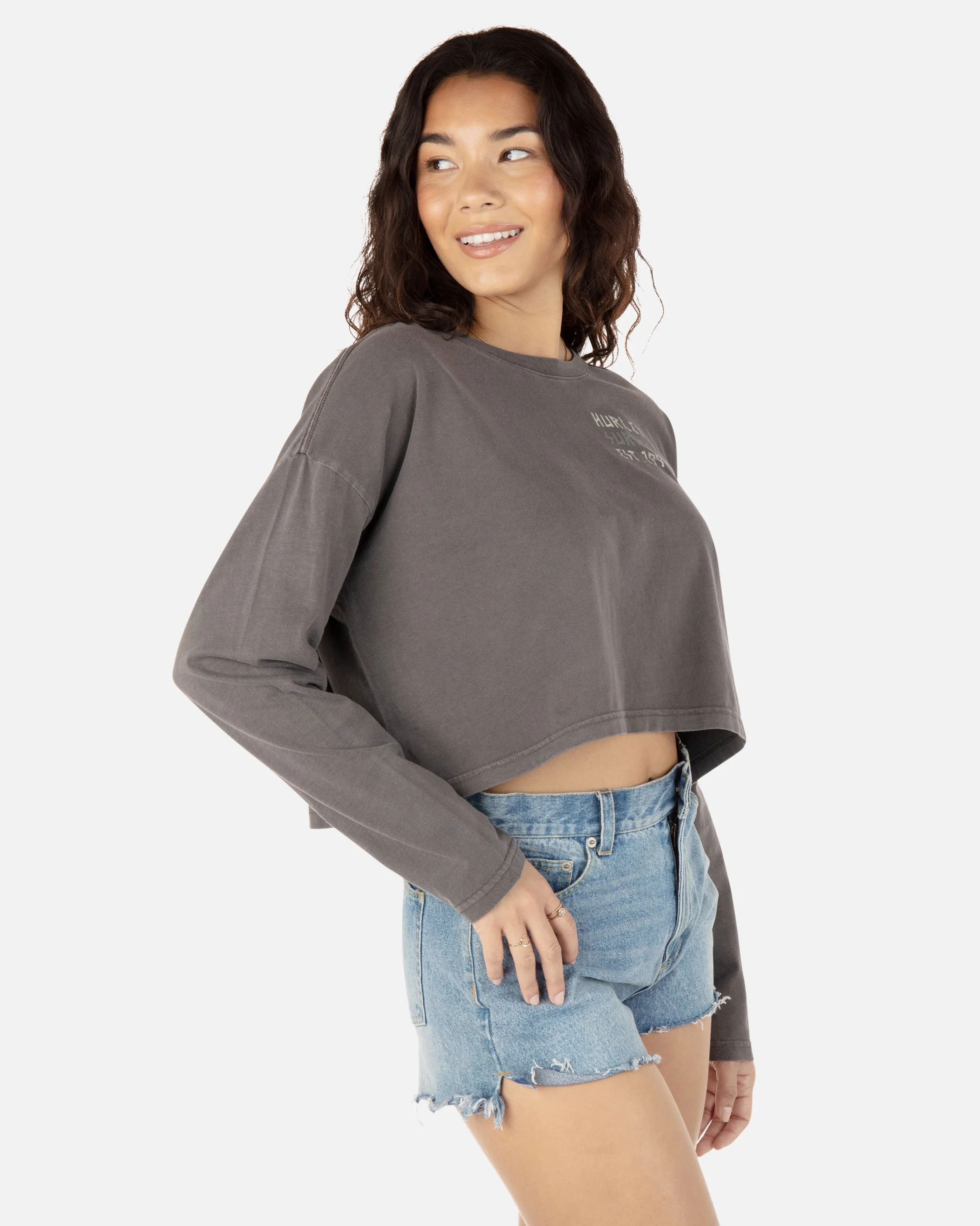 Tiger Milk Long Sleeve Relaxed Cropped Tee sold by Hurley product image thumbnail 4
