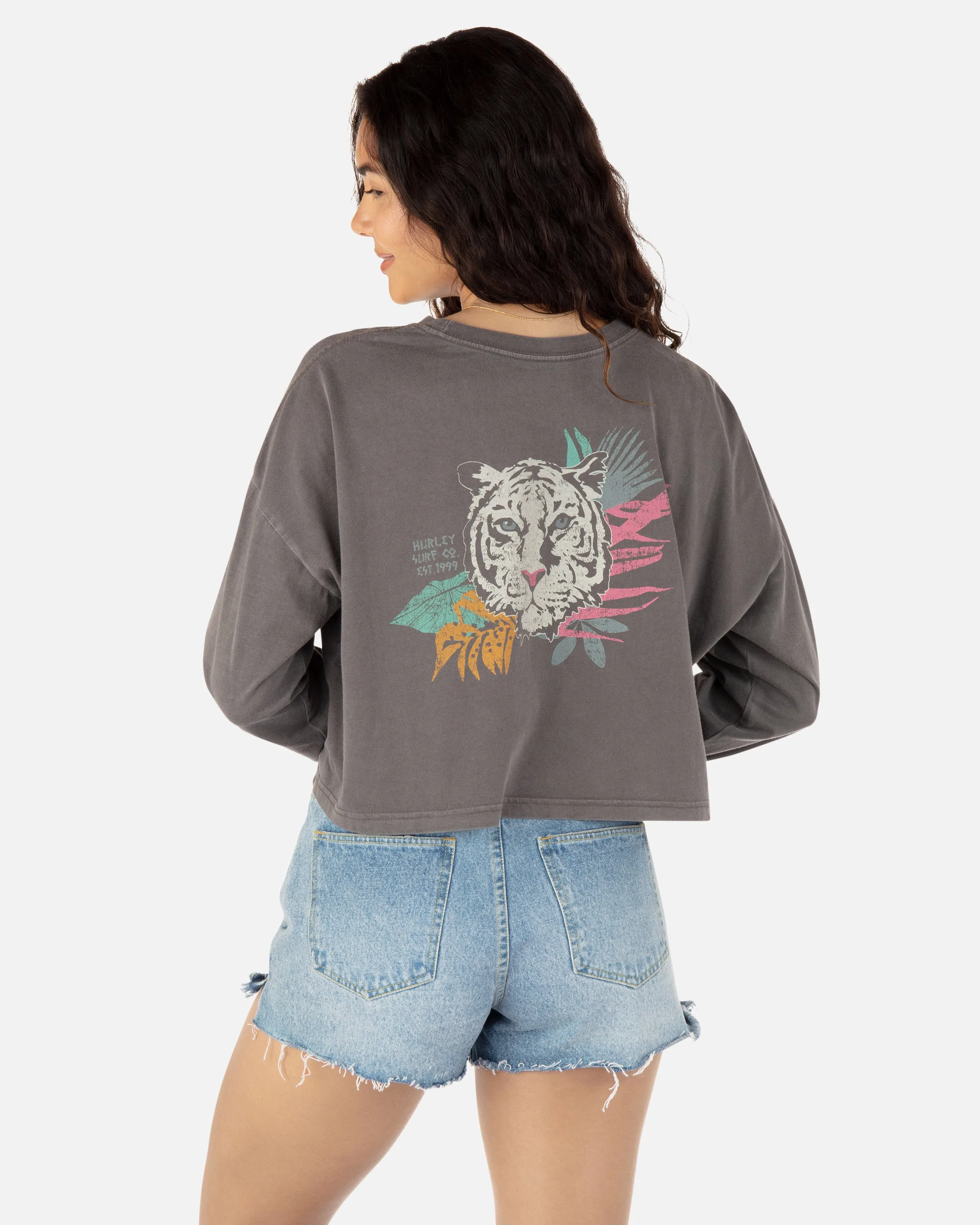 Tiger Milk Long Sleeve Relaxed Cropped Tee sold by Hurley product image thumbnail 2