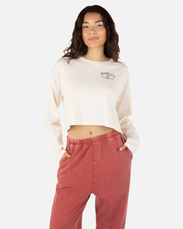 Paradise Seekers Long Sleeve Relaxed Cropped Tee sold by Hurley