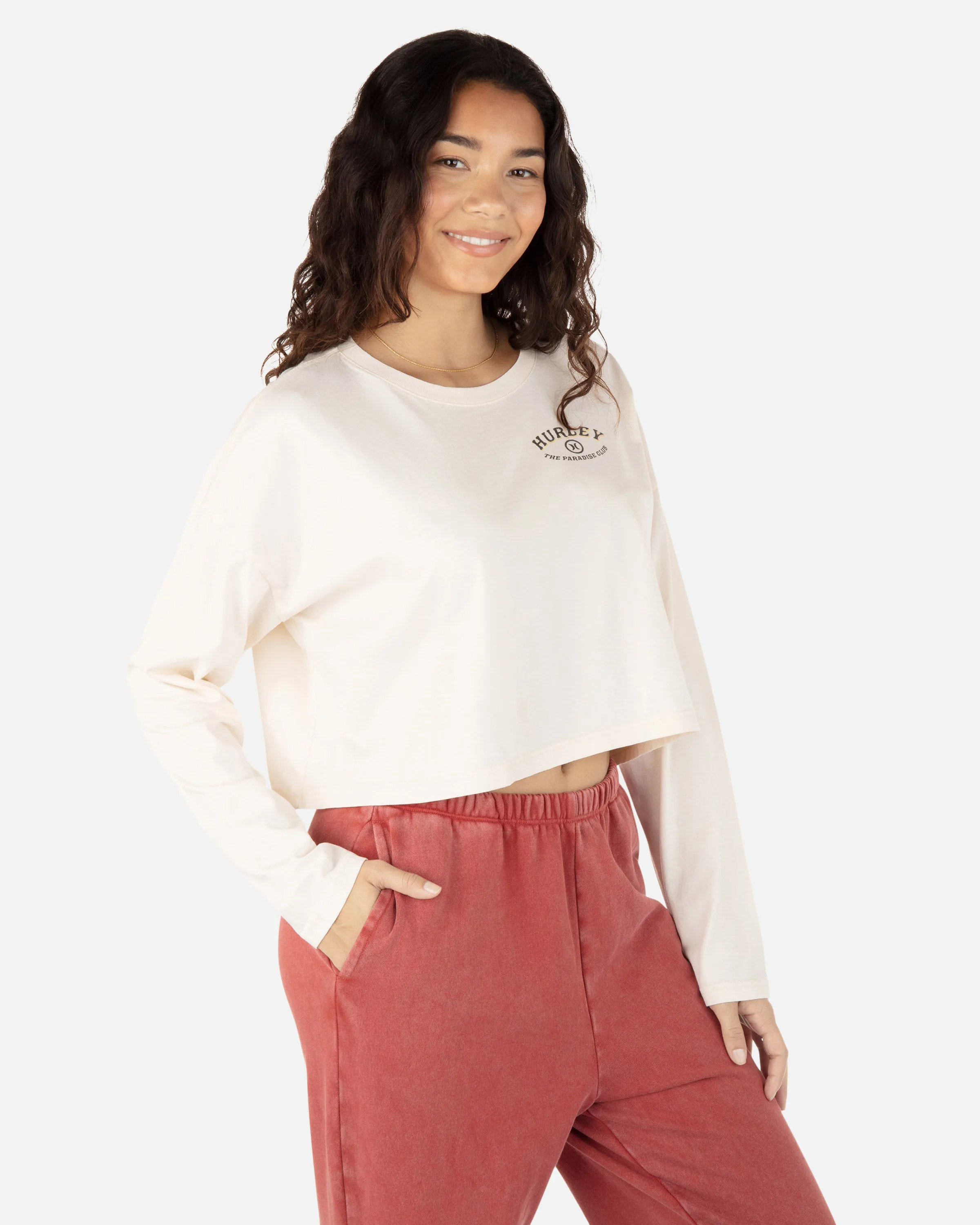 Paradise Seekers Long Sleeve Relaxed Cropped Tee sold by Hurley product image thumbnail 4