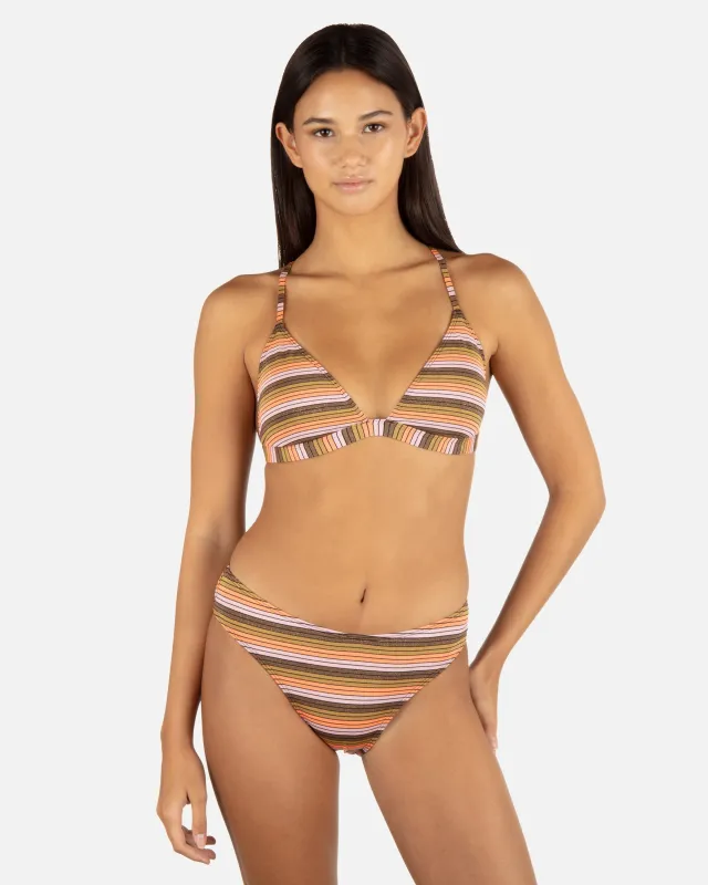 Sunset Shine Stripe Adjustable Banded Tri Top sold by Hurley