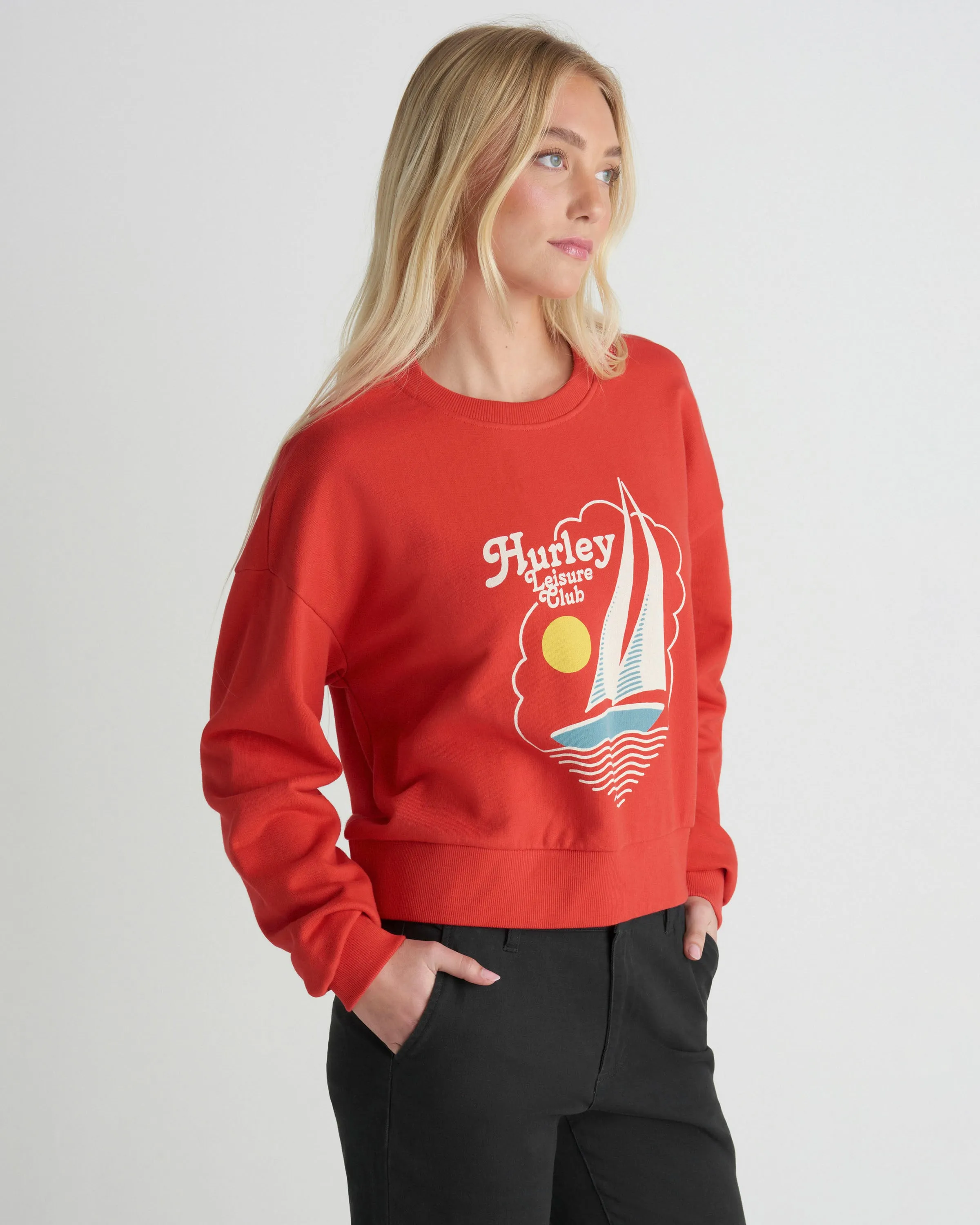 Leisure Club Boxy Crew Sweatshirt sold by Hurley product image thumbnail 3