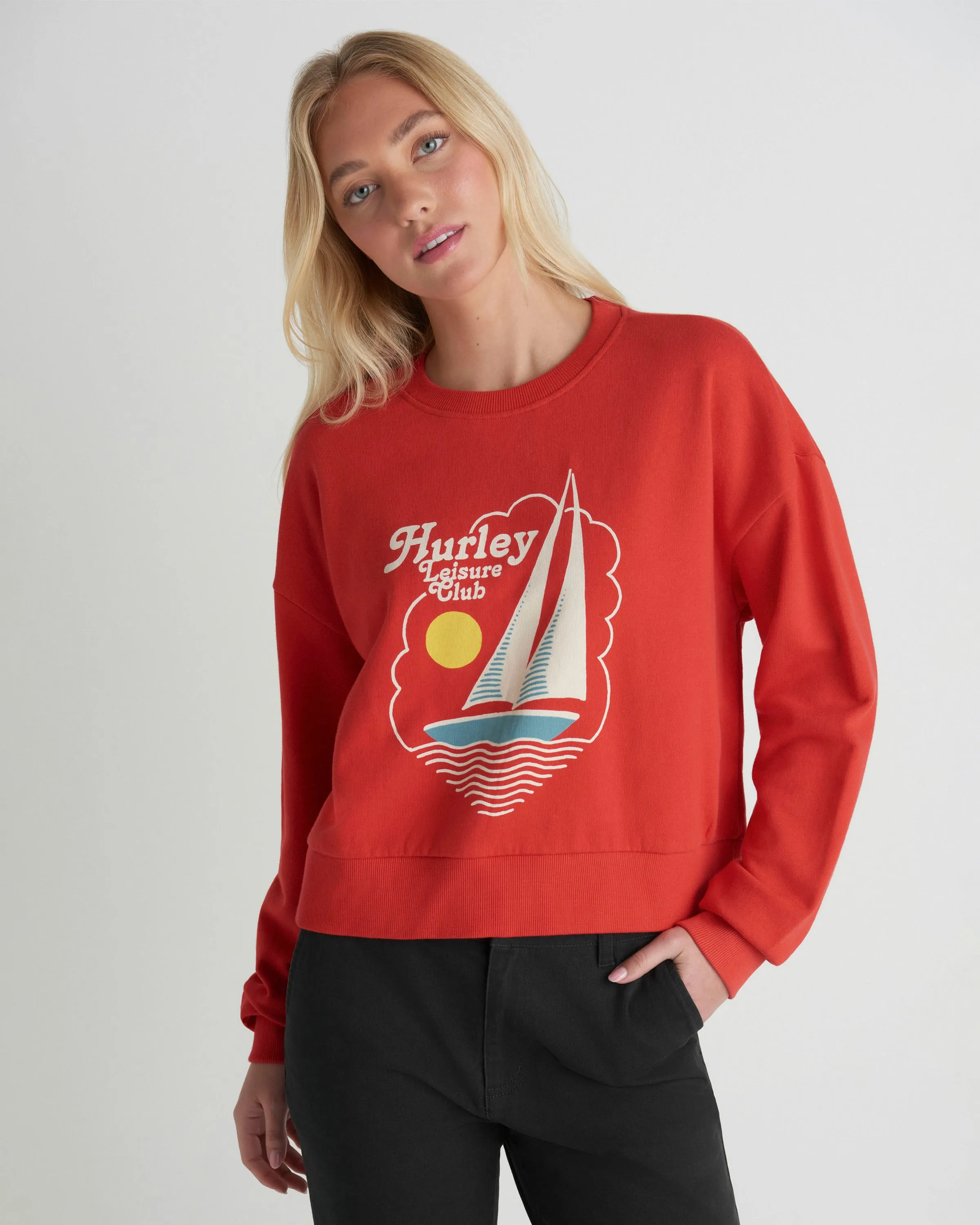 Leisure Club Boxy Crew Sweatshirt sold by Hurley