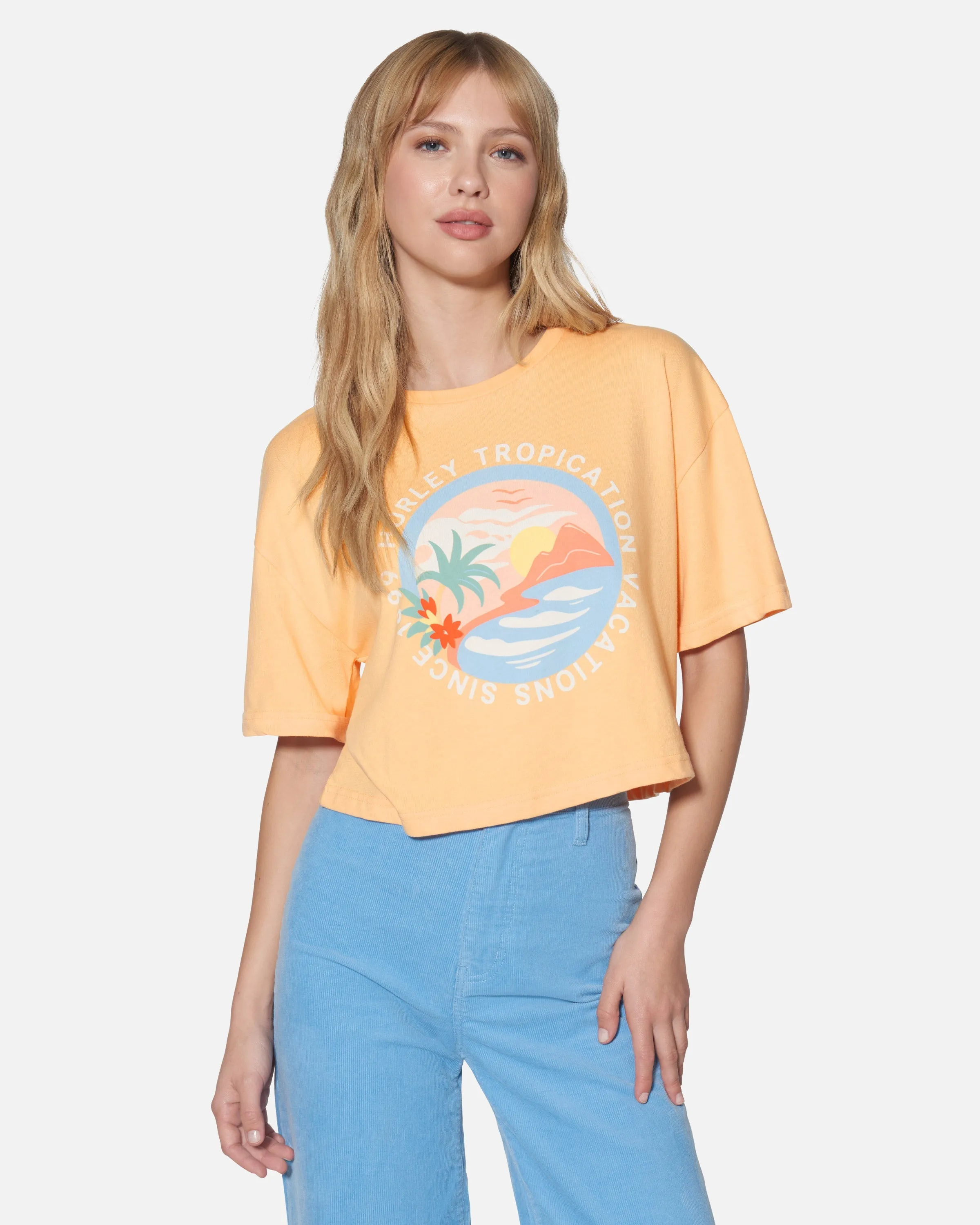 Tropication Boxy Crop Tee sold by Hurley