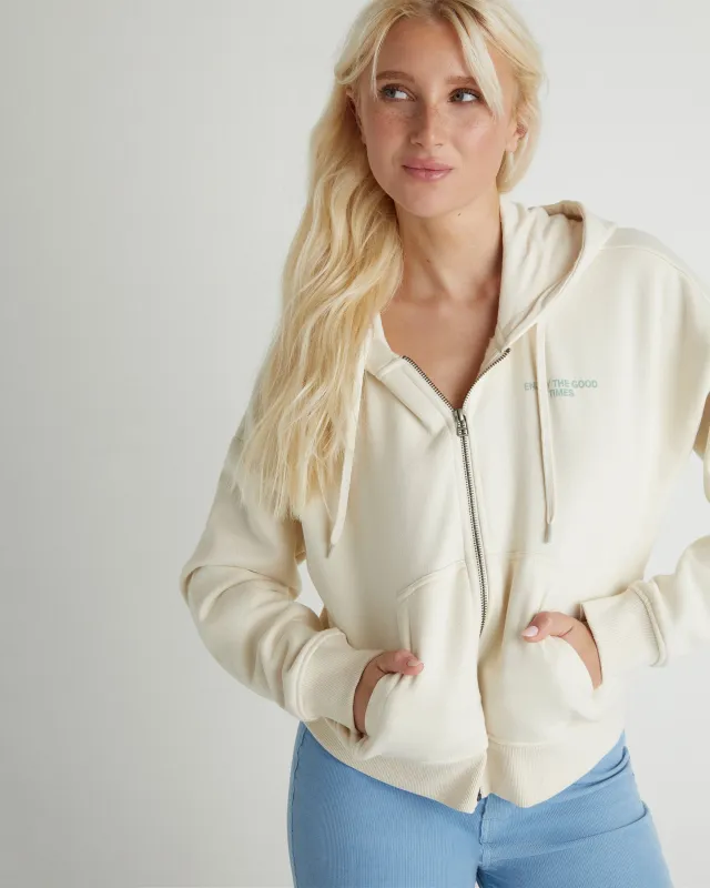 Enjoy The Good Crop Zip Hoodie sold by Hurley