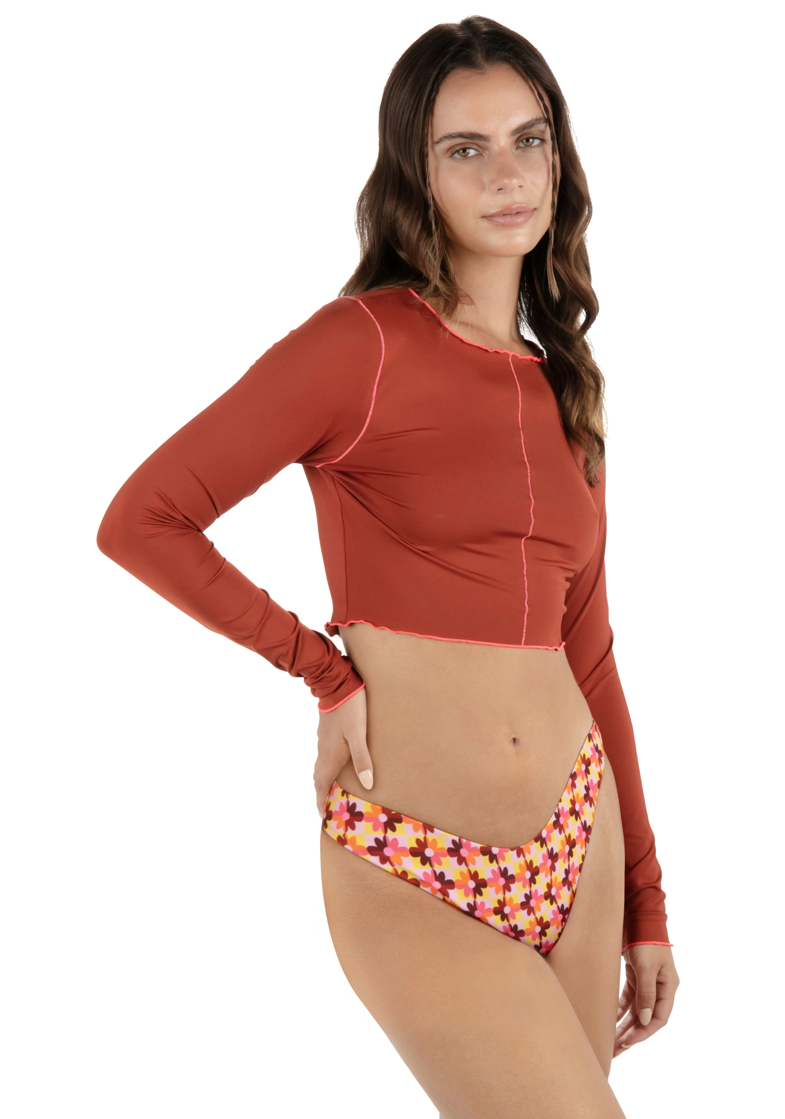 Solid Crop Long Sleeve Rashguard sold by Hurley product image thumbnail 4