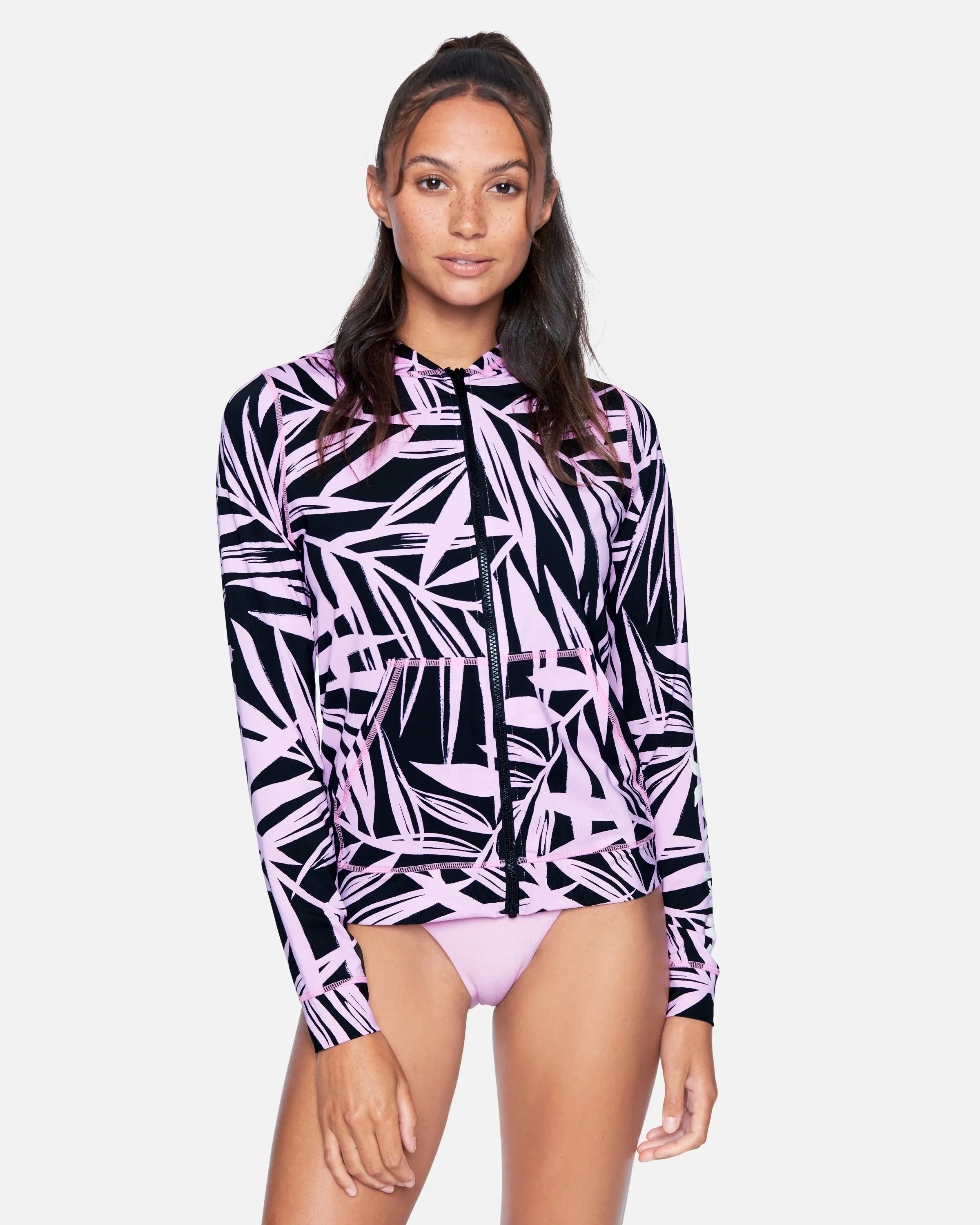 Mystic Leaves Hoodie Zip Rashguard sold by Hurley