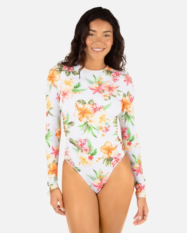 Malia Long Sleeve Zip Back Moderate Surf Suit sold by Hurley