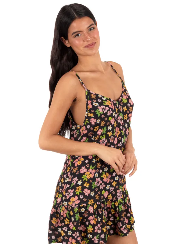 Hibiscus Dream V Neck Mini Dress made by Hurley