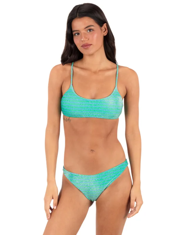 Shine Stripe Scoop Front Bralette sold by Hurley