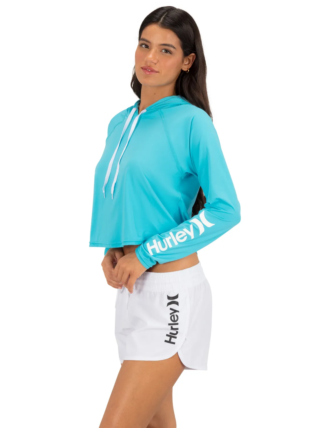 One & Only Solid Long Sleeve Hooded Rashguard sold by Hurley