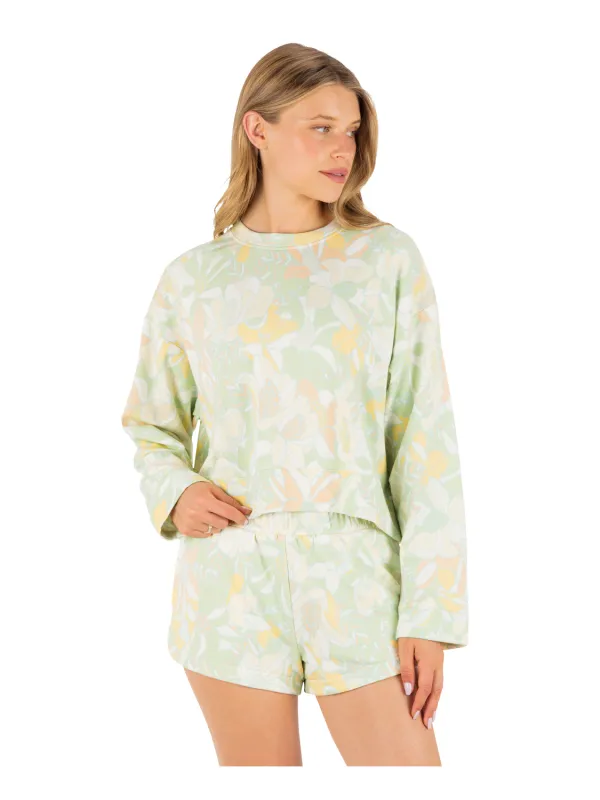 Safari Floral Boxy Crew made by Hurley