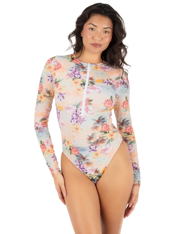Scenic Sunset Zip Front Moderate Surfsuit made by Hurley