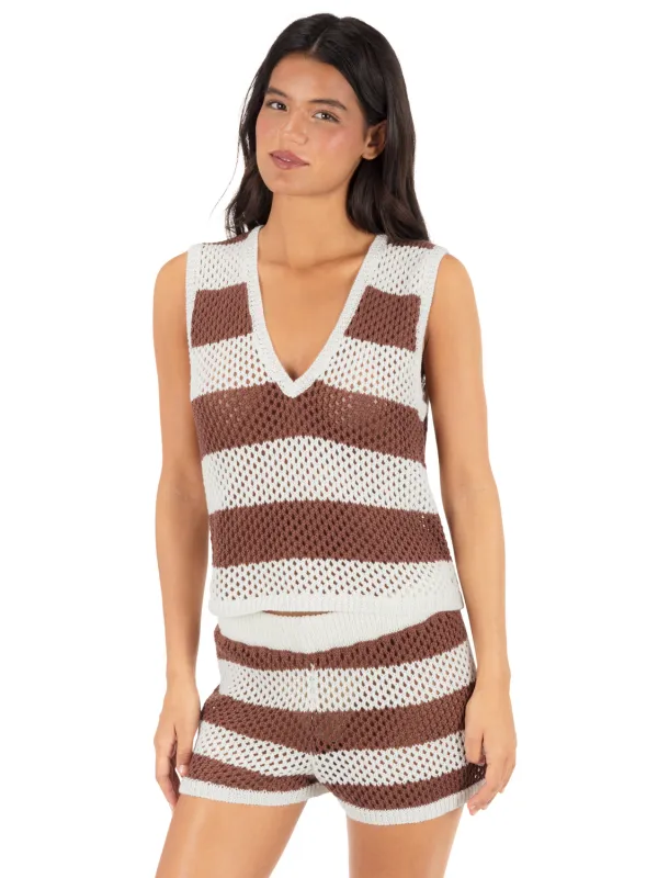 Stripe Crochet Vest made by Hurley