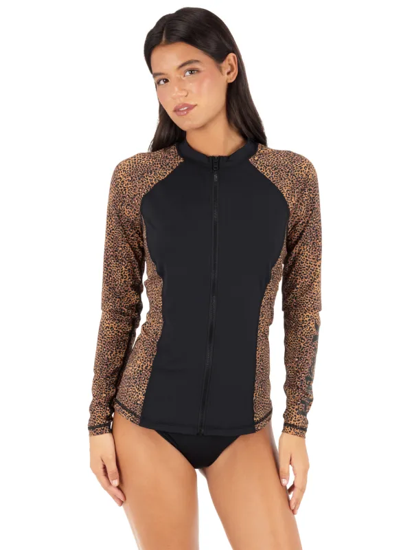 Soft Spot Long Sleeve Front Zip Rashguard made by Hurley