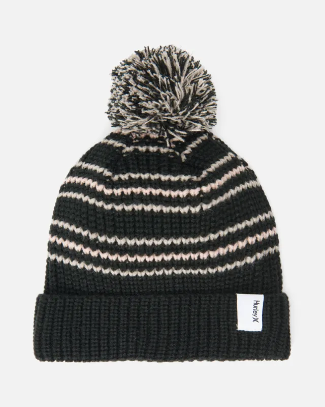 Night Stripe Pom Beanie sold by Hurley
