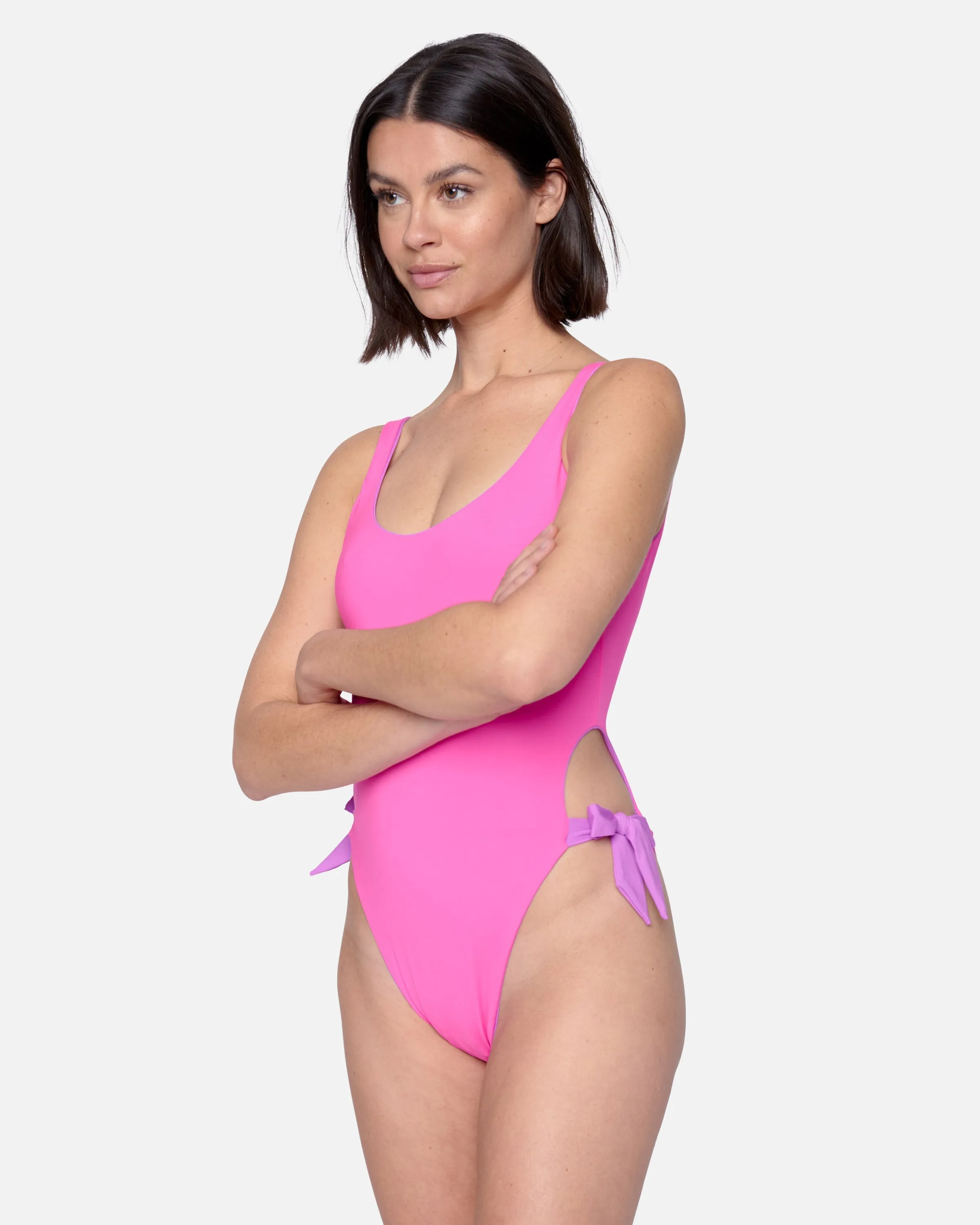 Solid Reversible Tie Side Cheeky One Piece sold by Hurley product image thumbnail 5