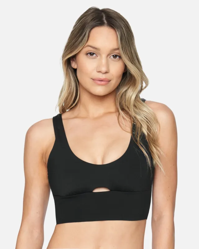 Hurley X Moore Aloha Max Solid Long Line Bikini Top sold by Hurley