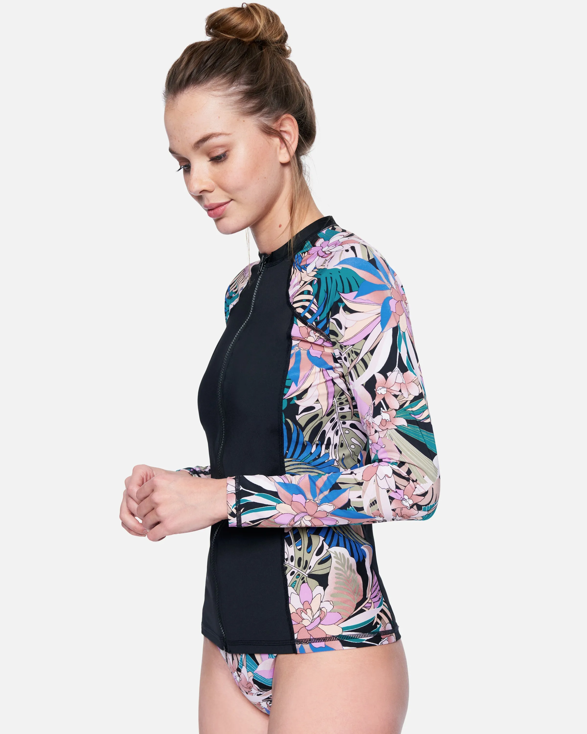 Palm Paradise Palm Paradise Long Sleeve Zip Rashguard sold by Hurley product image thumbnail 3