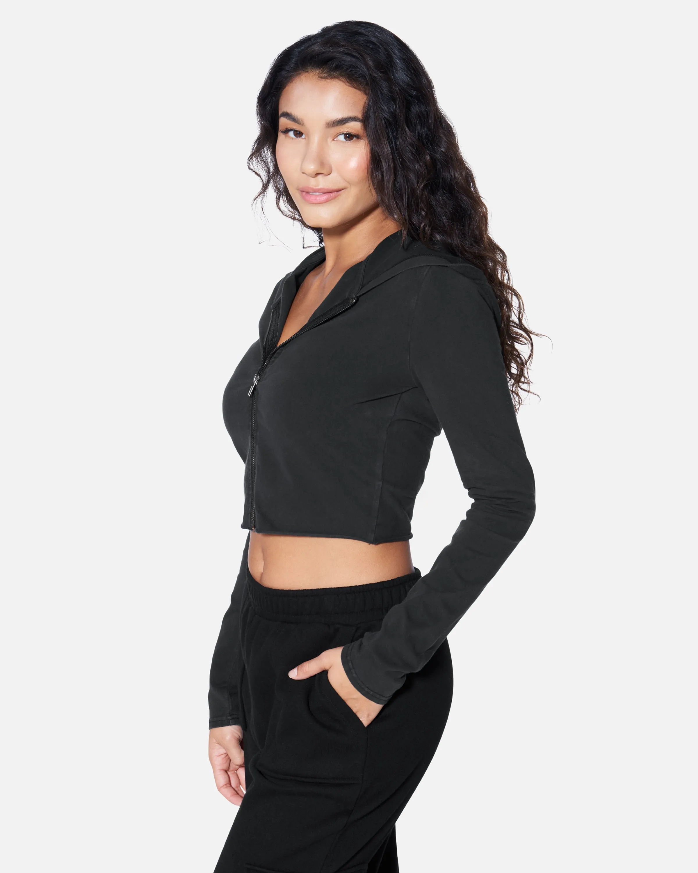 ESSENTIAL ZIP UP CROPPED HOODIE sold by Hurley product image thumbnail 3