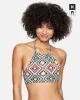 Hurley x Black Girls Surf Max Mosaic Geo Reversible High Neck Halter Bikini Top sold by Hurley