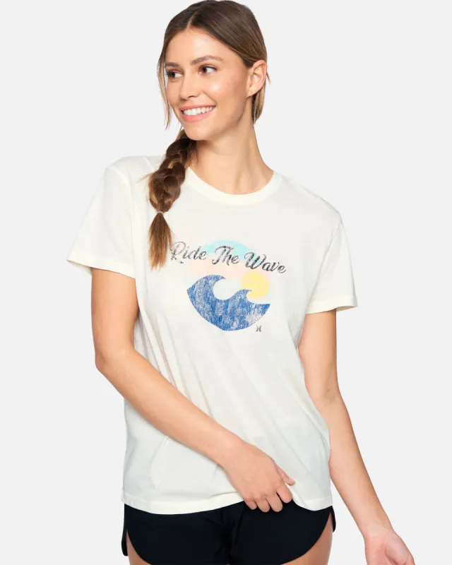 Ride N Waves Washed Relaxed Girlfriend Tee sold by Hurley