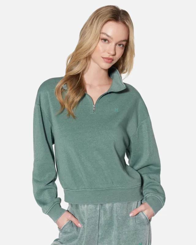 Essential Burnout Fleece Half Zip Sweatshirt sold by Hurley