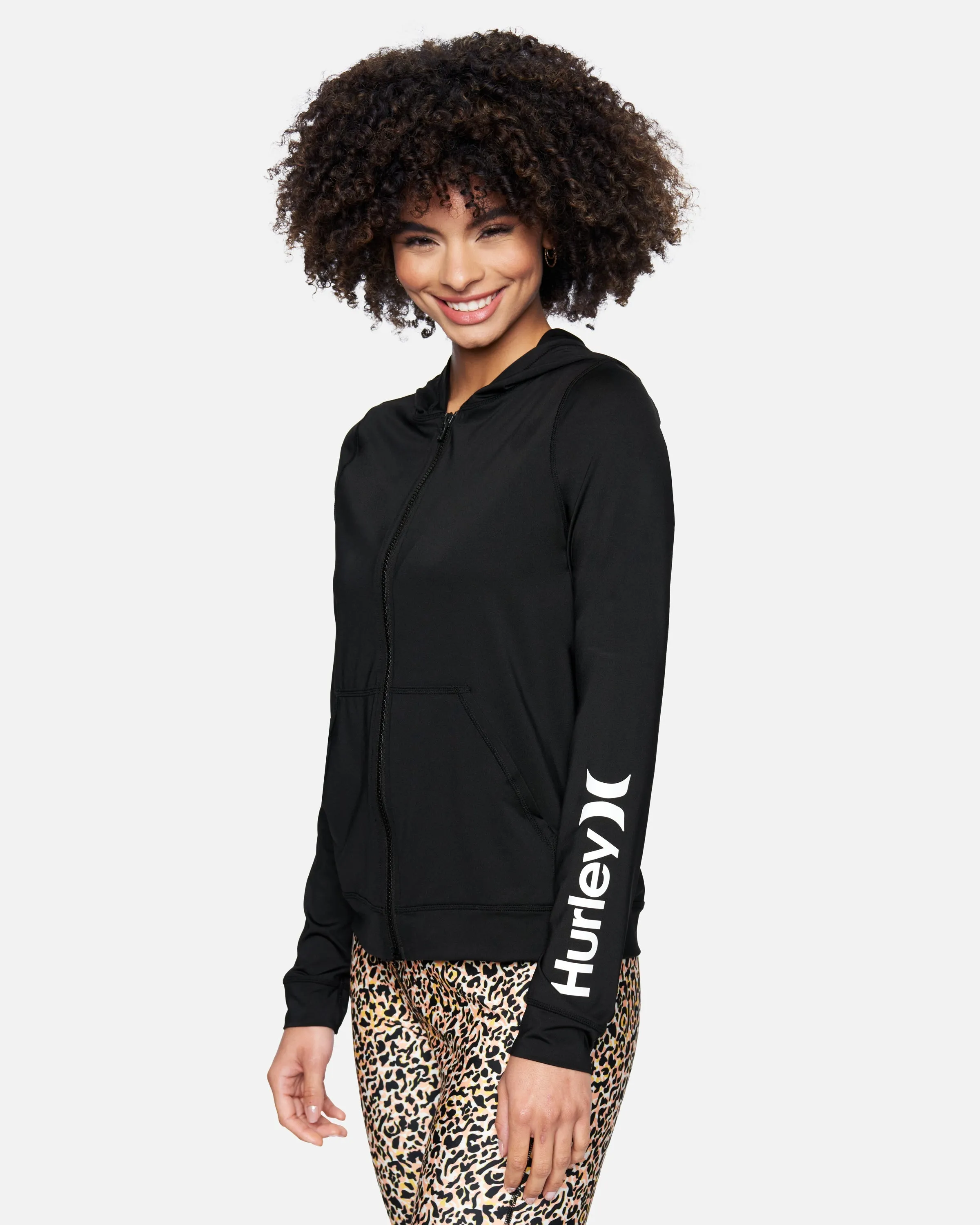 One and Only Solid Long Sleeve Zip Hoodie Rashguard sold by Hurley product image thumbnail 3