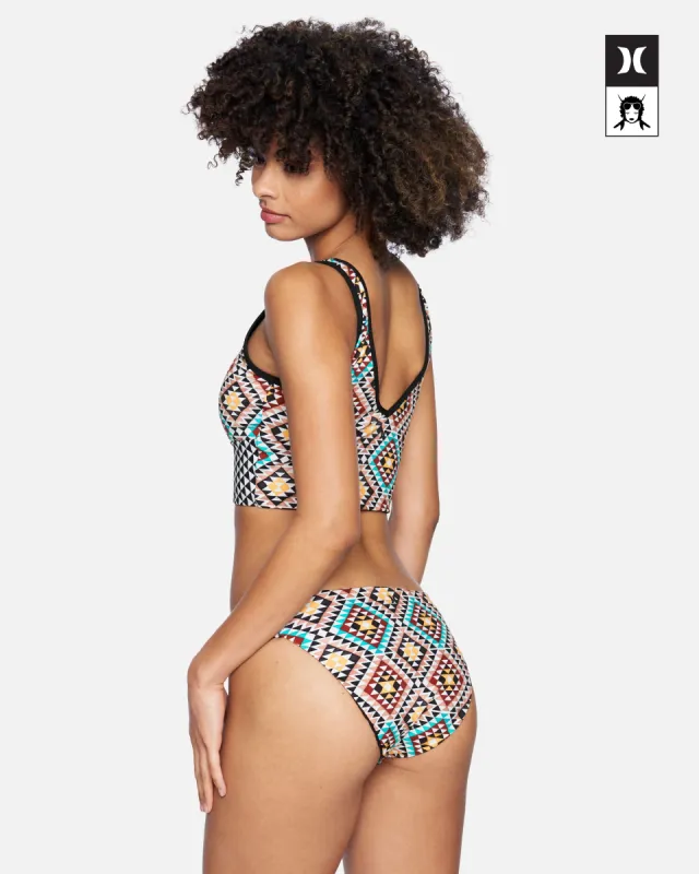 Hurley x Black Girls Surf Max Mosaic Geo Full Tab Side Bikini Bottom sold by Hurley