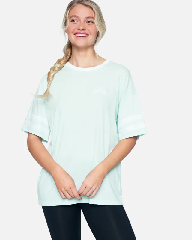 Washed Oversized Varsity Boyfriend Crew Tee sold by Hurley