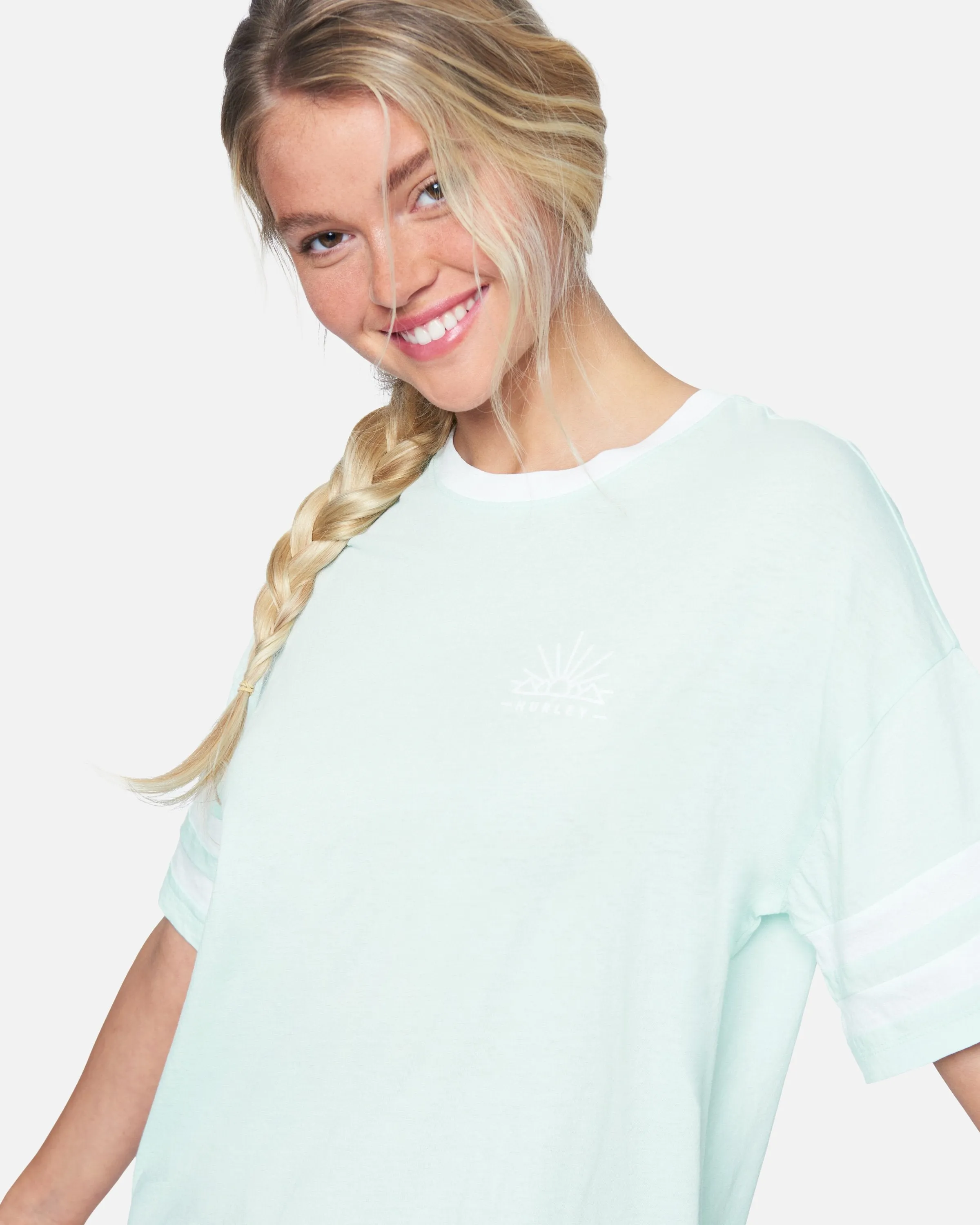Washed Oversized Varsity Boyfriend Crew Tee sold by Hurley product image thumbnail 5