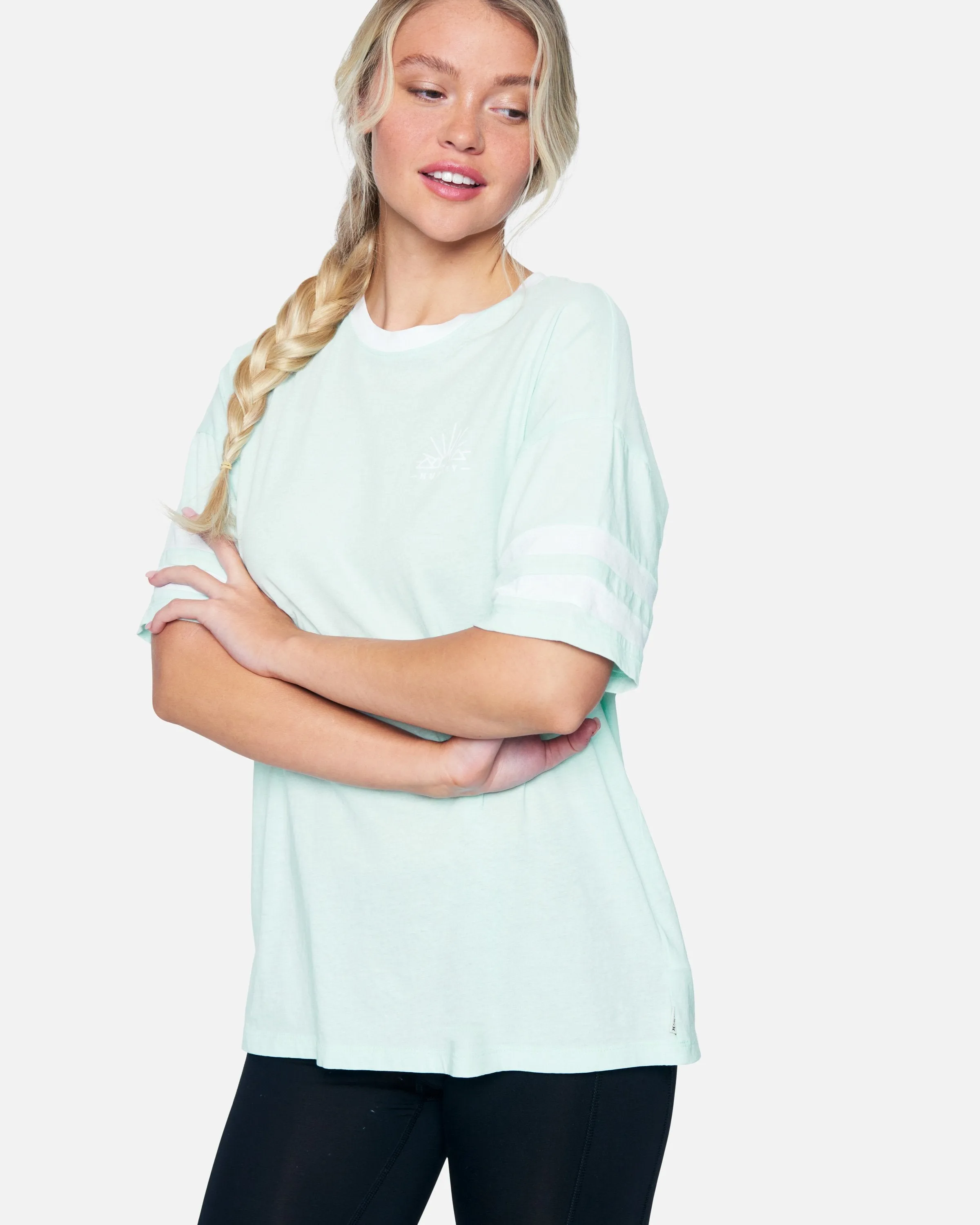 Washed Oversized Varsity Boyfriend Crew Tee sold by Hurley product image thumbnail 3