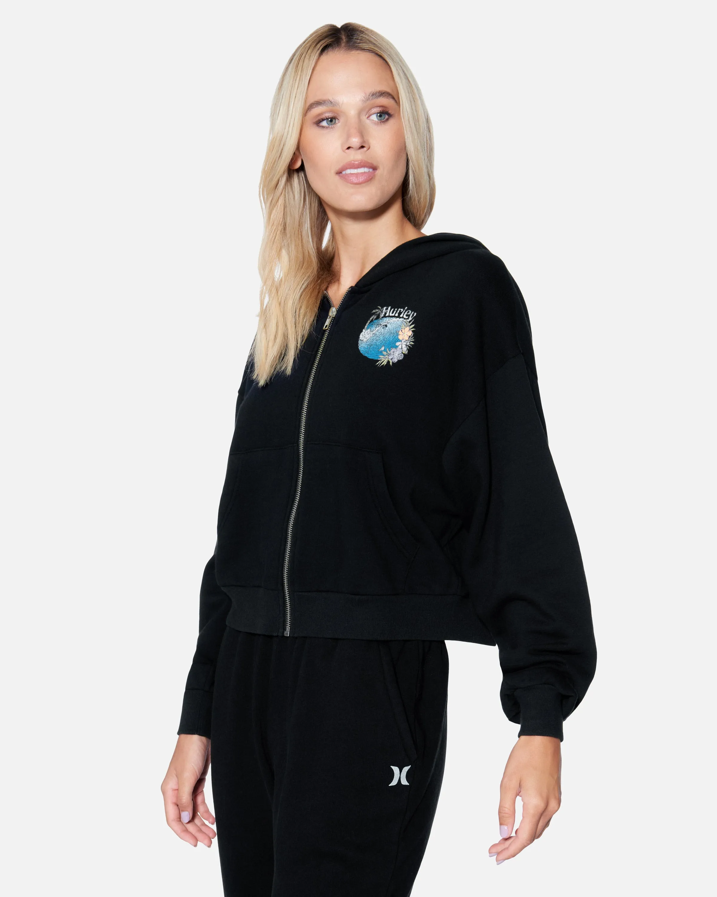 Protect The Sea Crop Zip Up Hoodie sold by Hurley product image thumbnail 3