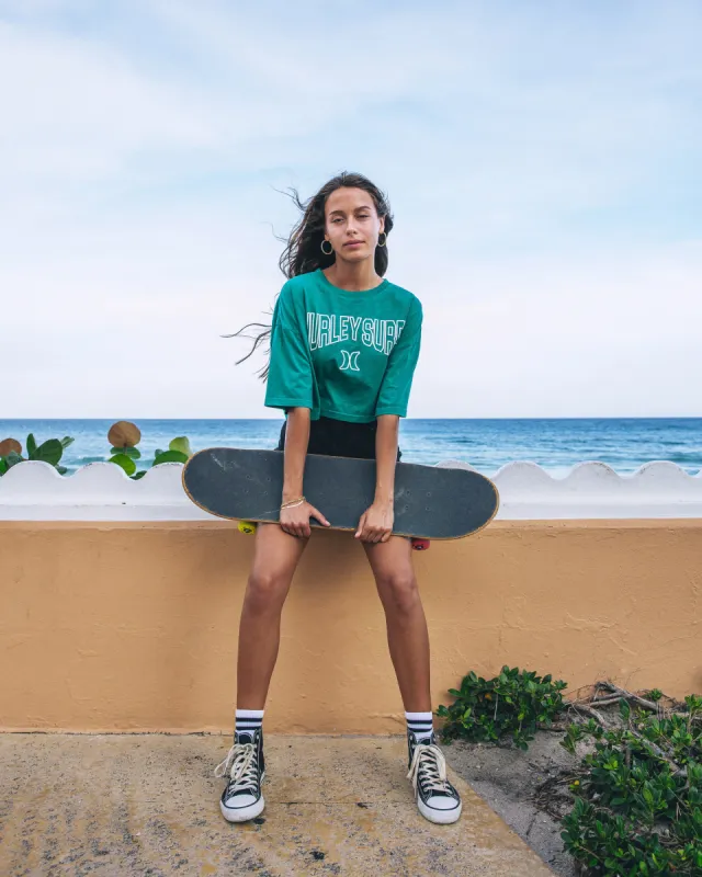 Collegiate Boyfriend Cropped Tee sold by Hurley