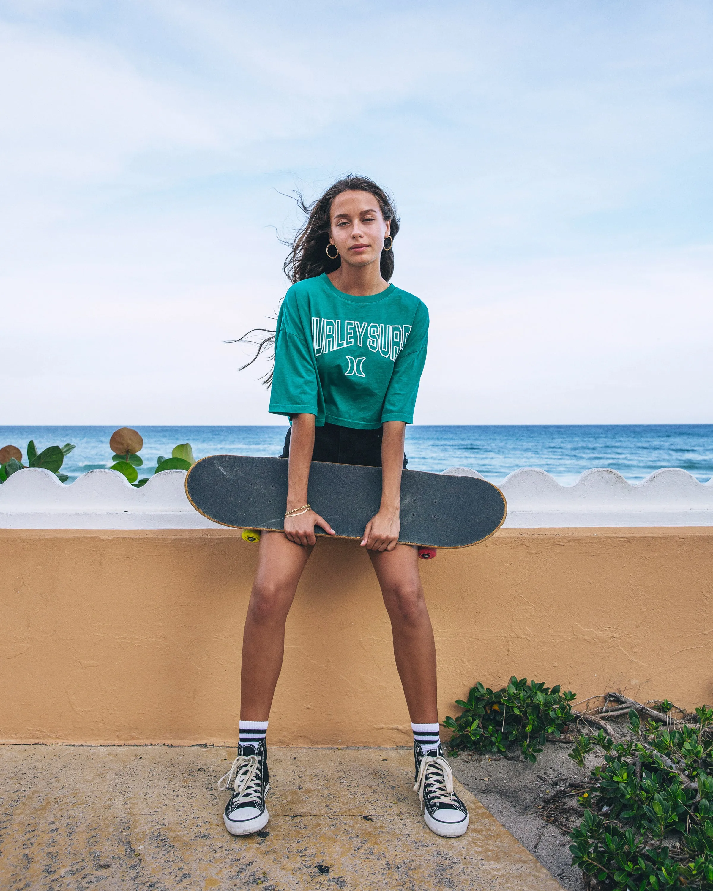 Collegiate Boyfriend Cropped Tee sold by Hurley