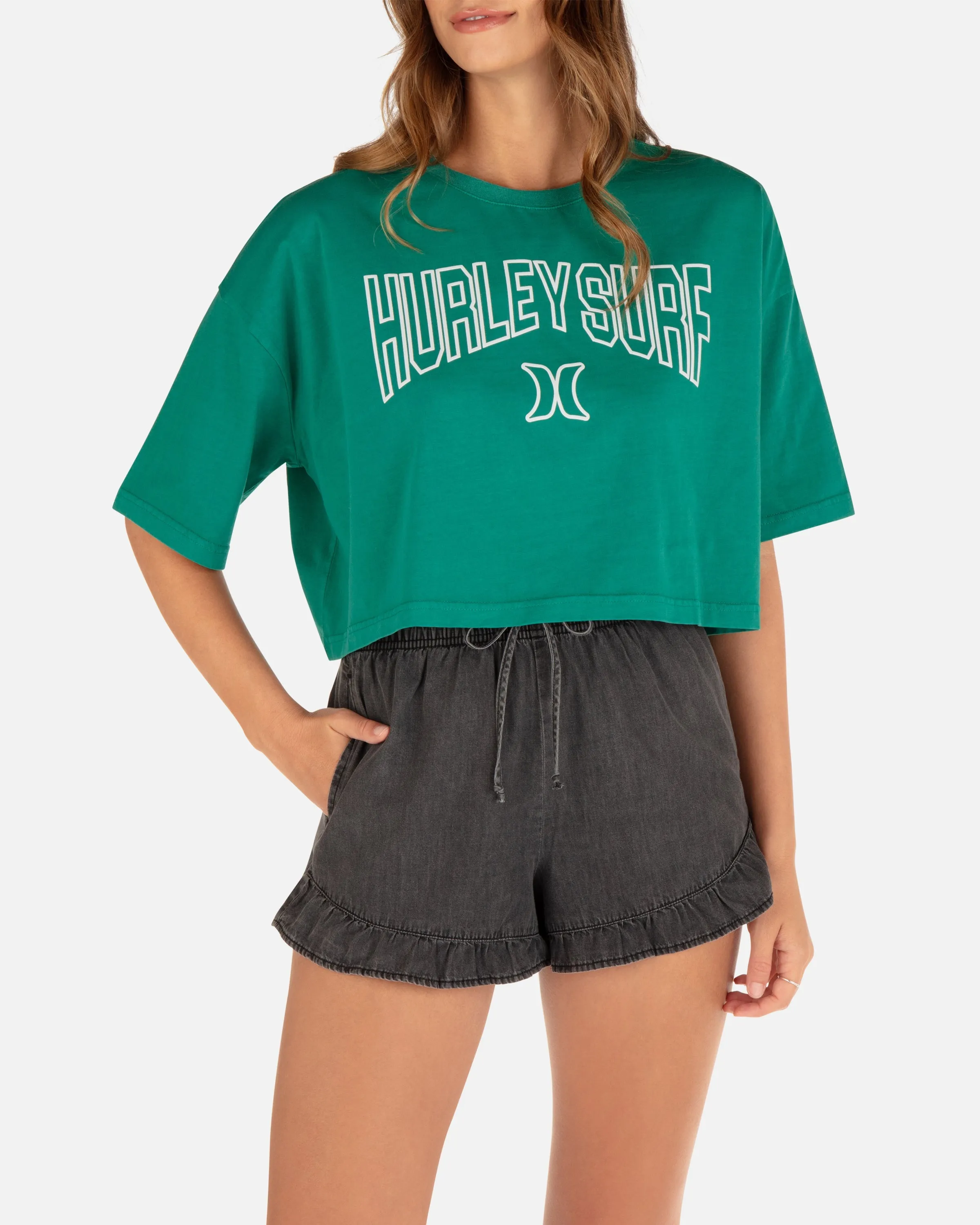 Collegiate Boyfriend Cropped Tee sold by Hurley product image thumbnail 2