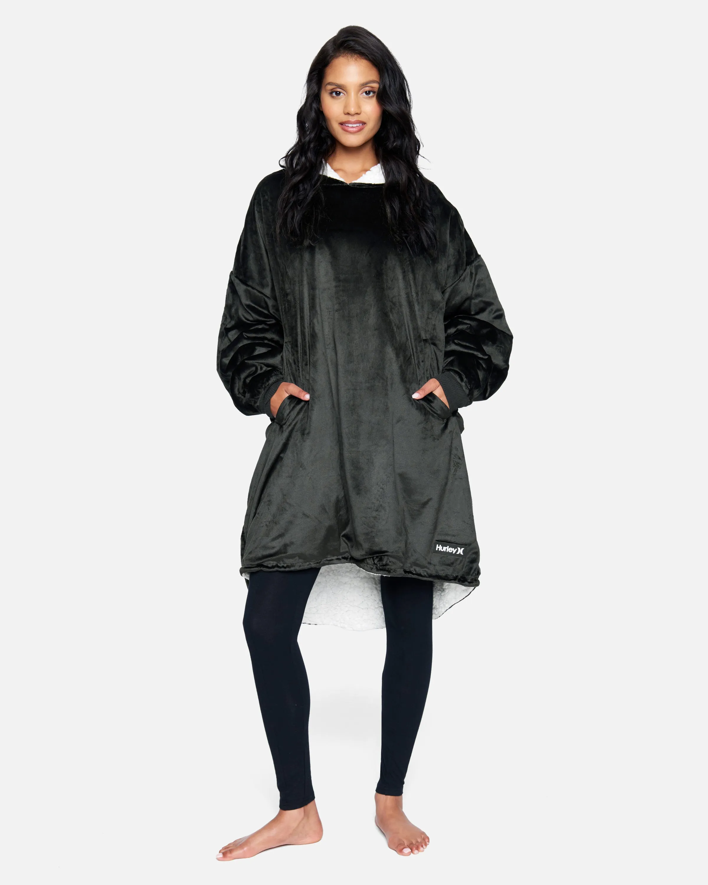 Solid Oversized Hooded Blanket Poncho sold by Hurley product image thumbnail 5