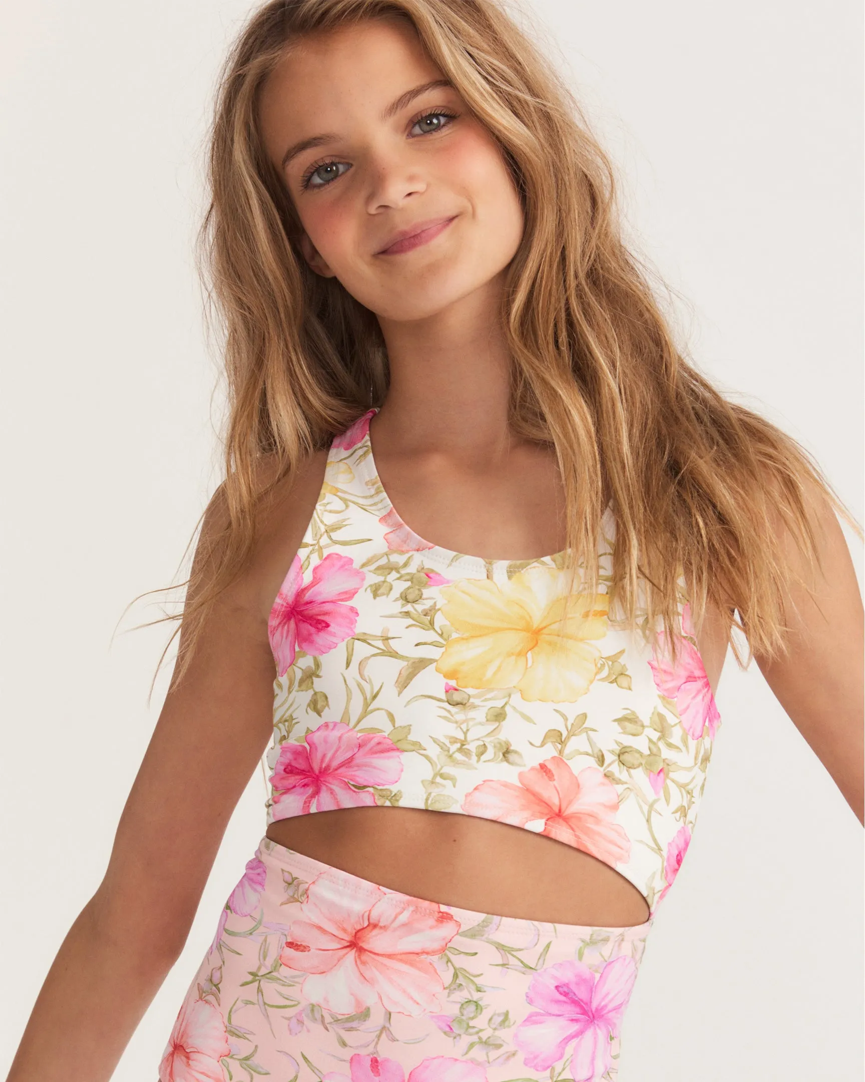 LoveShackFancy x Hurley - Girls' Hibiscus One Piece Swimsuit sold by Hurley