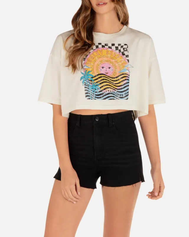 Psychedelic Surf Boyfriend Cropped Tee made by Hurley
