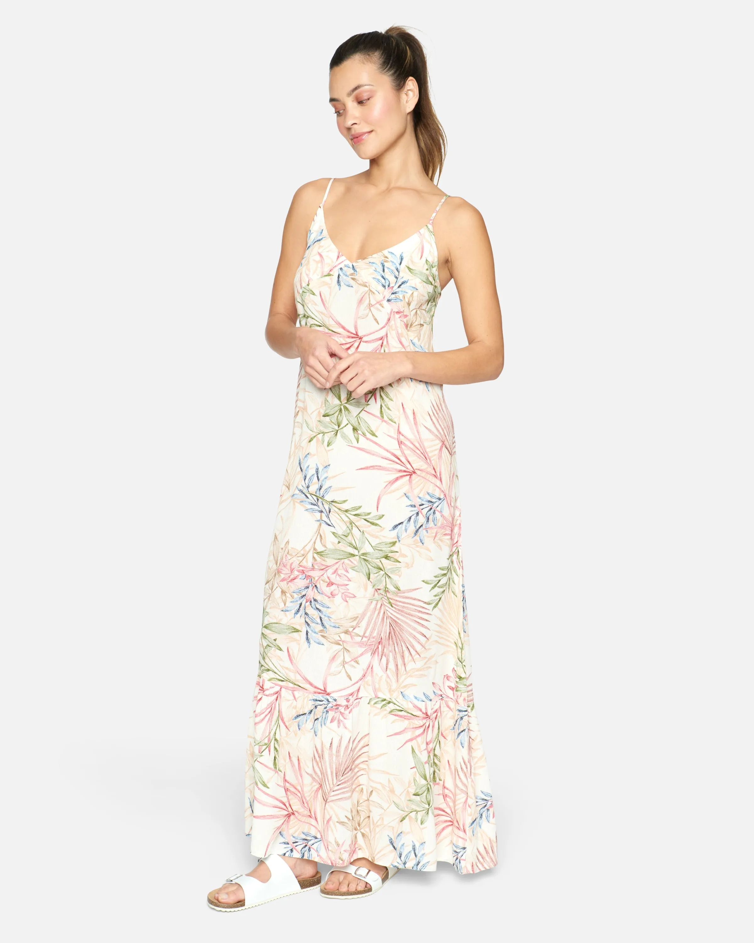 SUMMER PALM RUFFLE MAXI DRESS sold by Hurley product image thumbnail 3