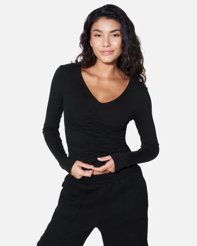 ESSENTIAL RUCHED LONG SLEEVE TOP sold by Hurley