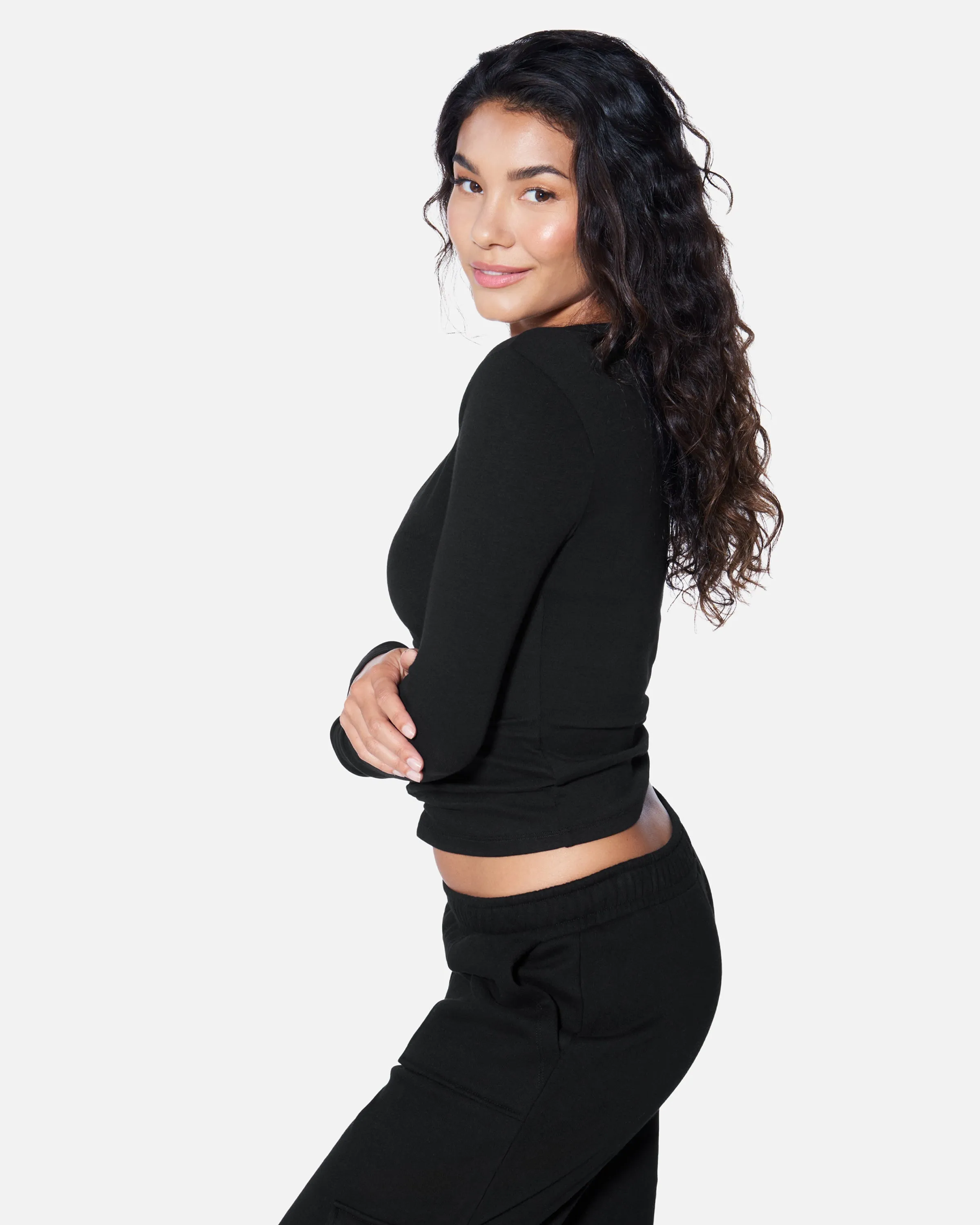 ESSENTIAL RUCHED LONG SLEEVE TOP sold by Hurley product image thumbnail 3