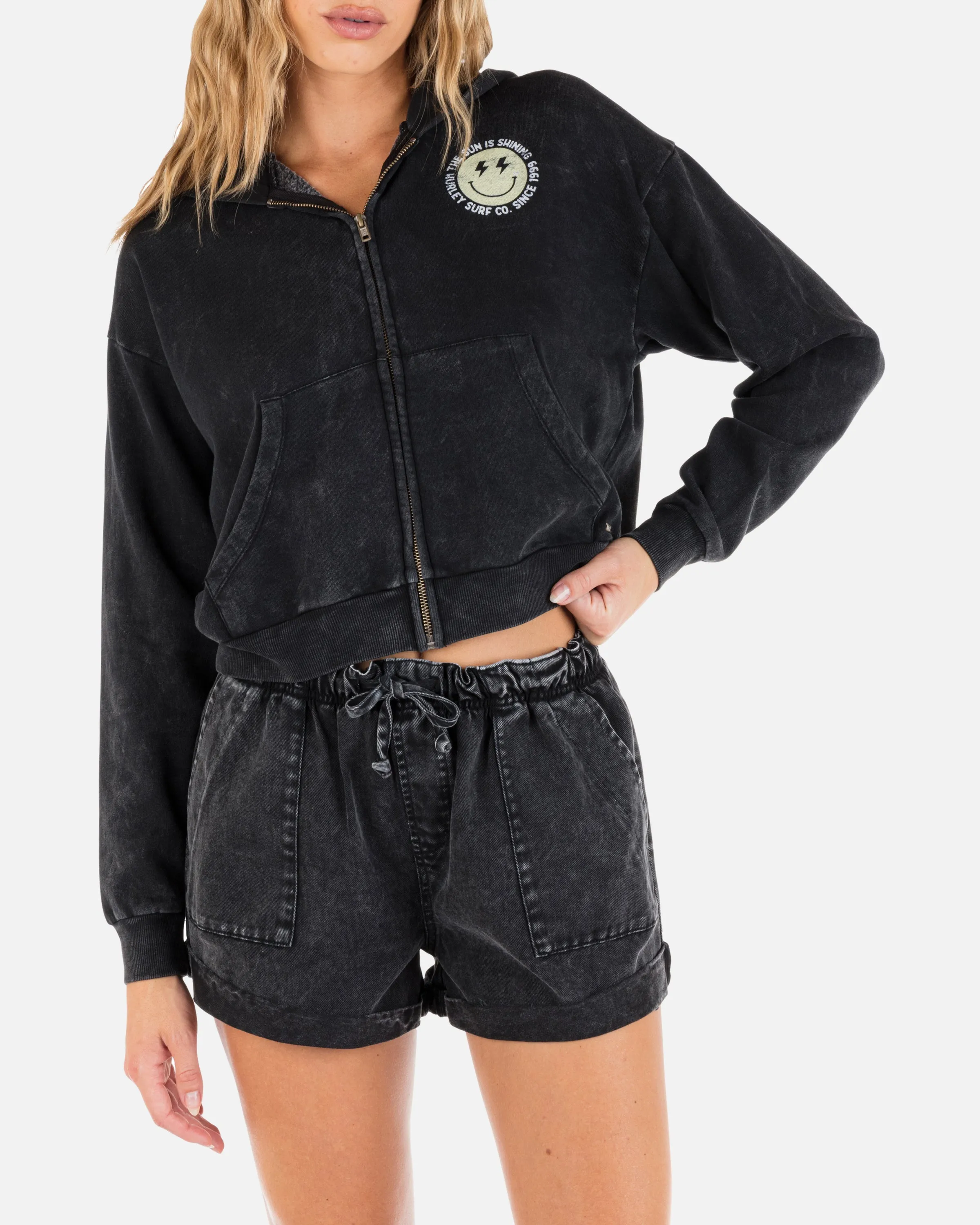 SUNSHINE SMILEY ZIP-UP HOODIE sold by Hurley product image thumbnail 3