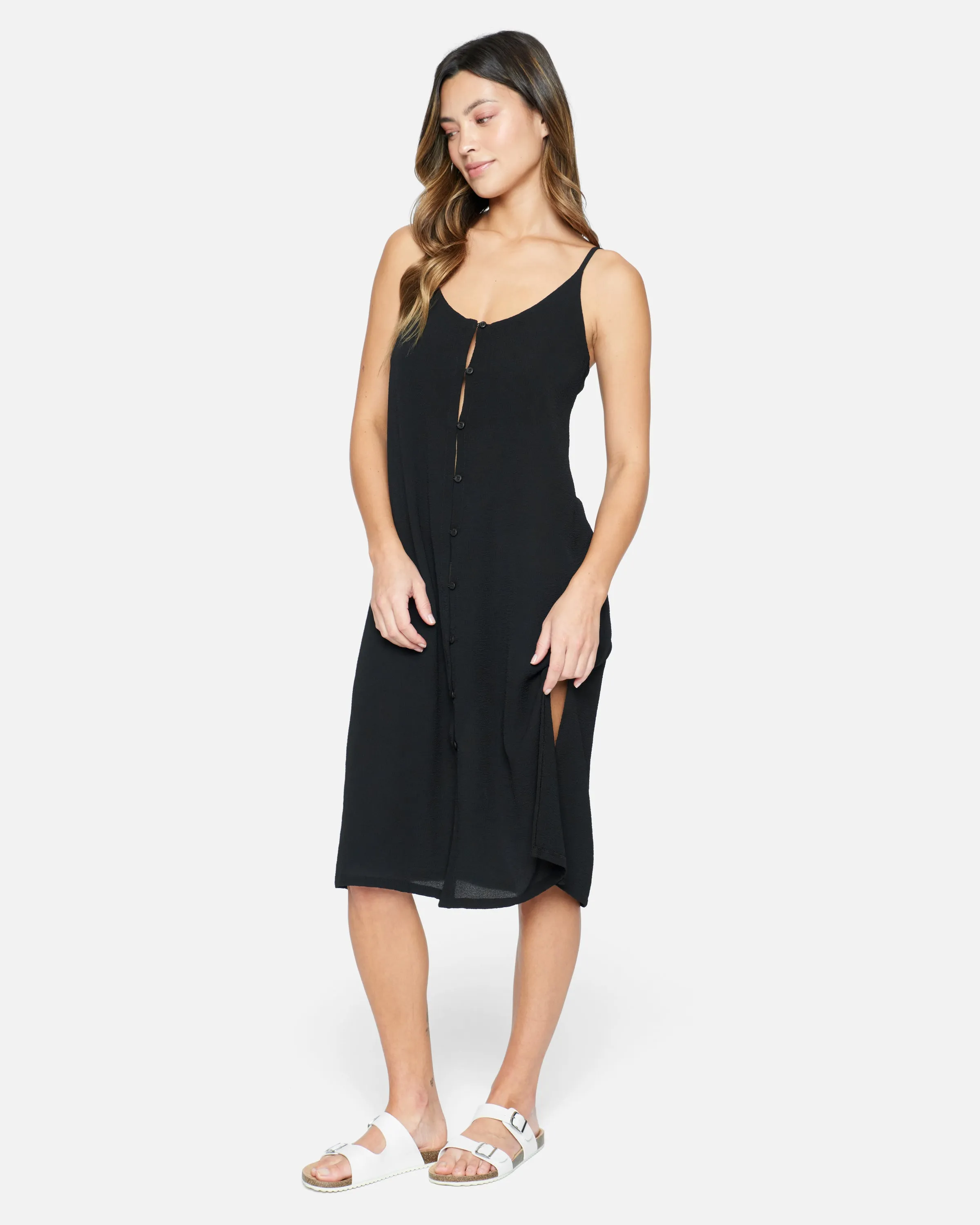 Solid Button Front Midi Dress sold by Hurley product image thumbnail 3