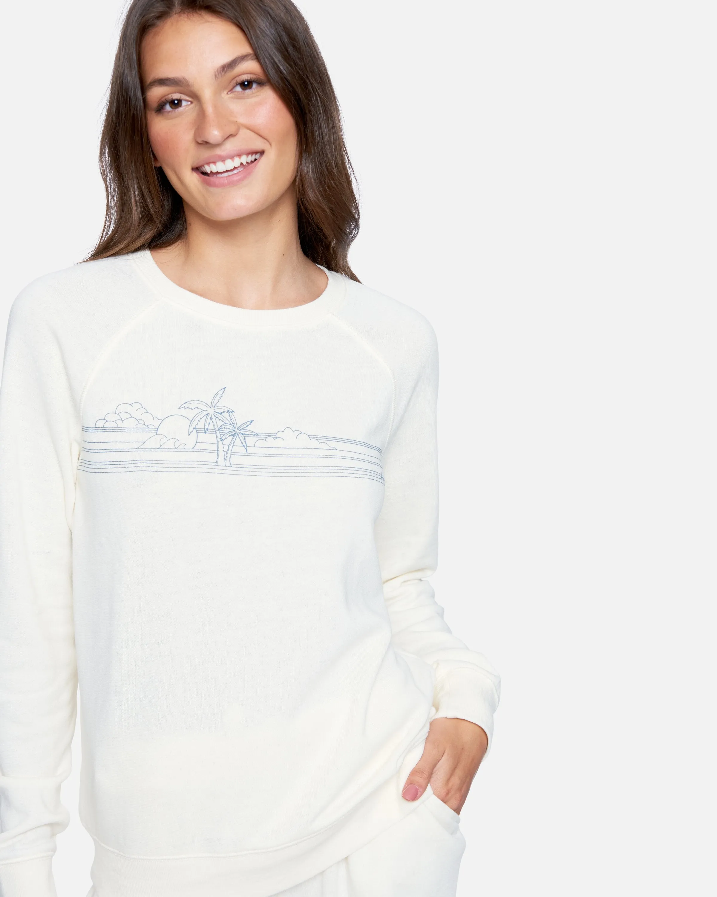 Becks Two Burnout Raglan Fleece Top sold by Hurley