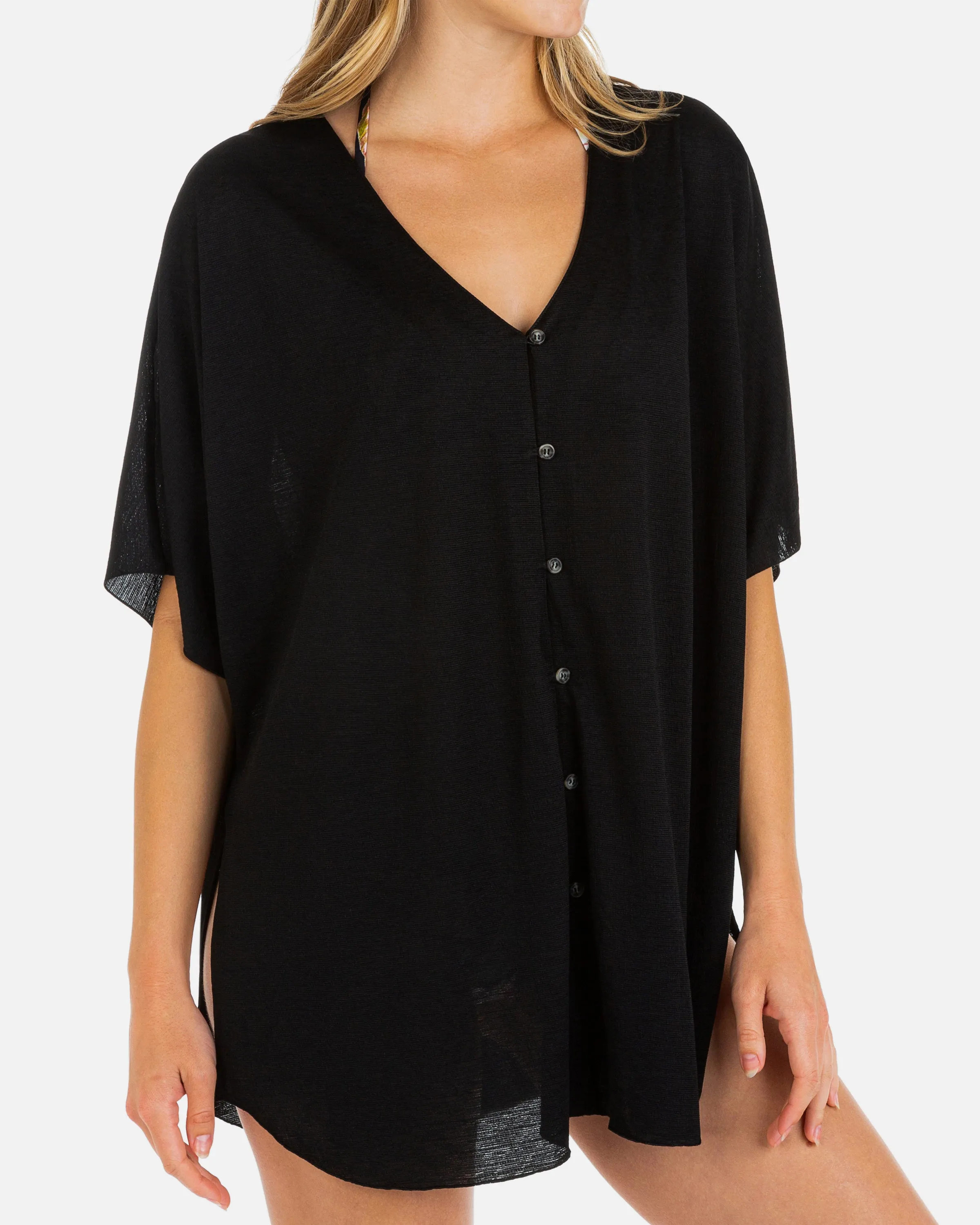 Solid Button Front Tunic sold by Hurley