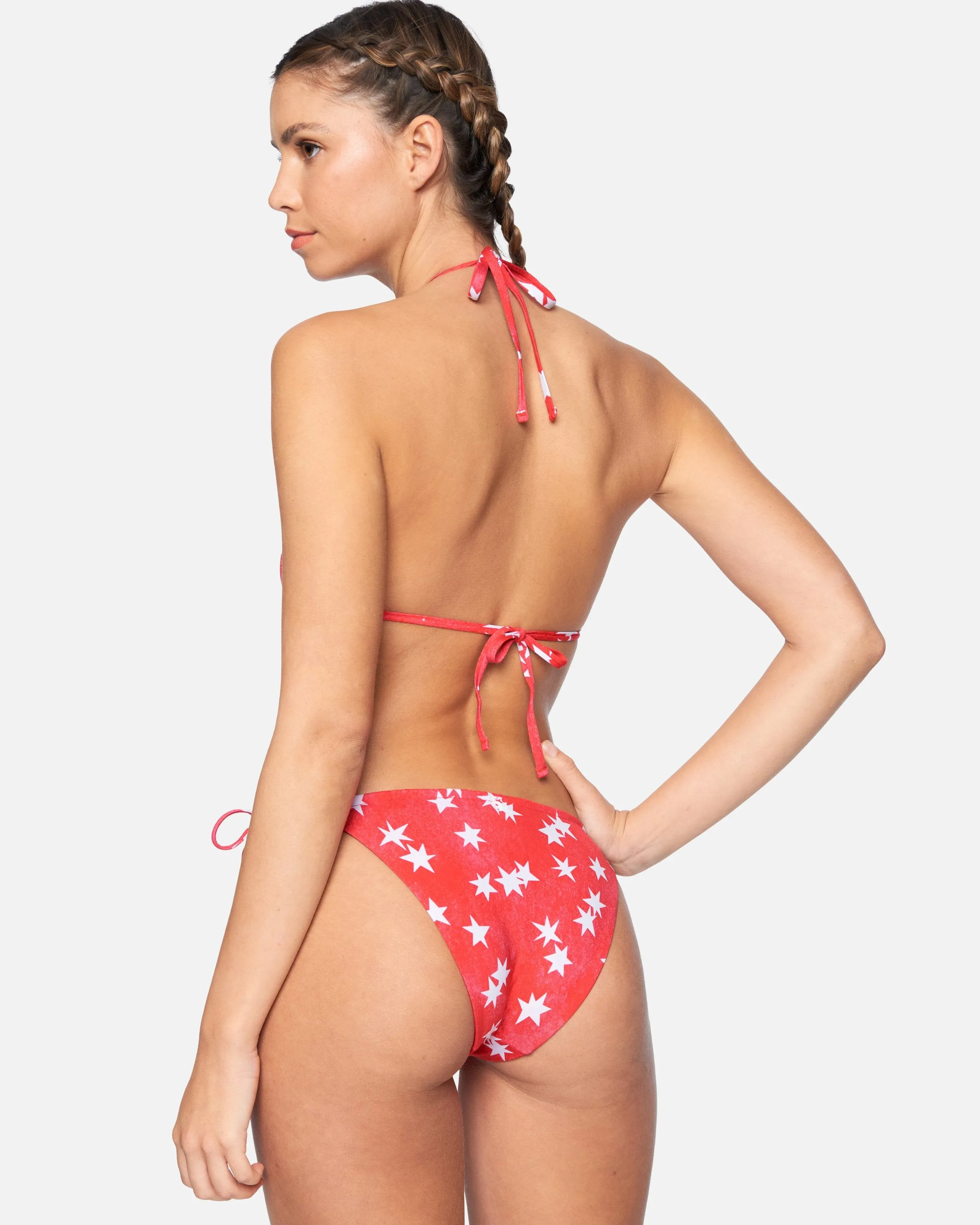 Star Spangled Reversible Slider Tie Side Cheeky Bikini Bottom sold by Hurley