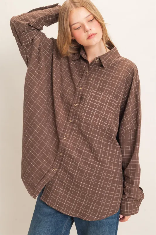 Plaid Button-Up Shirt made by HYFVE