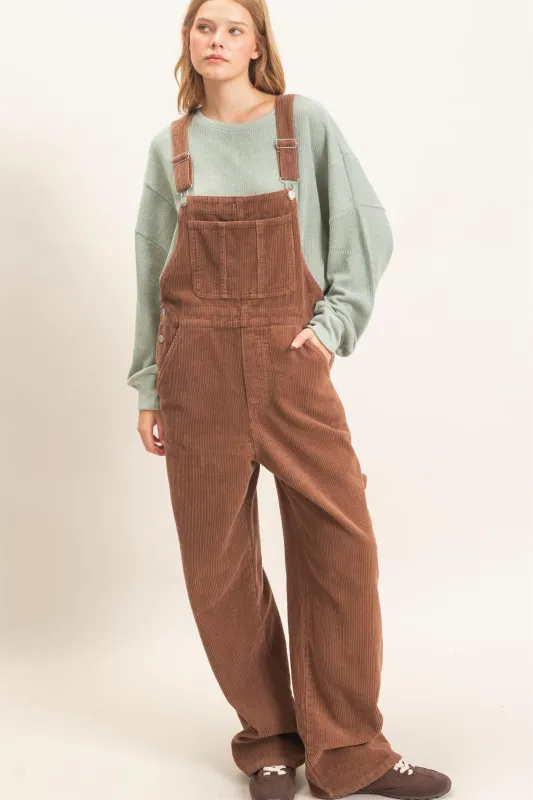Mineral Wash Corduroy Overalls made by HYFVE
