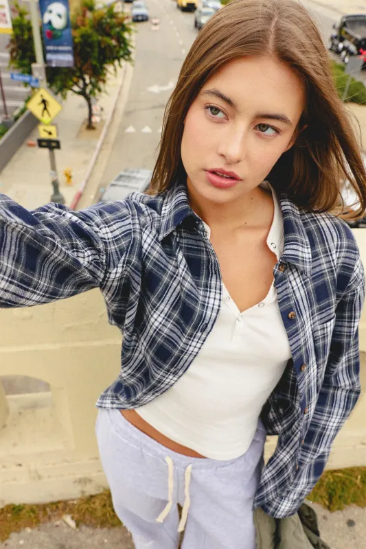 Plaid Long Sleeve Shirt made by Double Zero